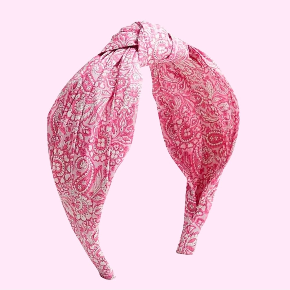 J Crew Pink Floral Knot headband in Liberty® print